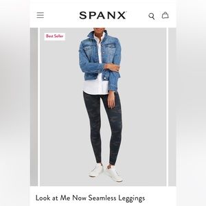 SPANX|| Womens || Medium || Black/ Navy Camo || Look At Me Now Seamless Legging